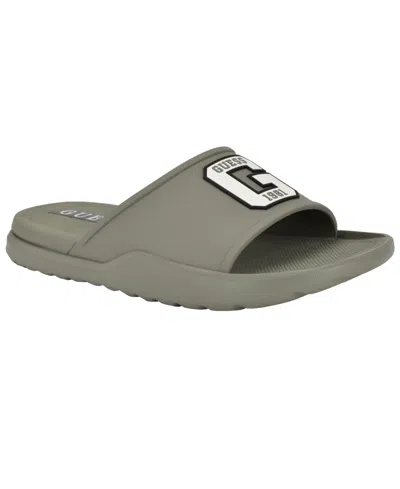Guess Men's Metzer Branded Slip On Fashion Slides In Sage Multi