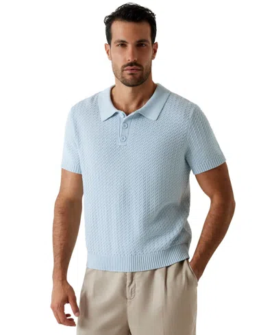 Guess Men's Micro Cable Knit Regular-fit Shirt In Blue