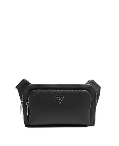 Guess Men's Milano Flat Bum Bag With Front Pocket In Blaster Wash