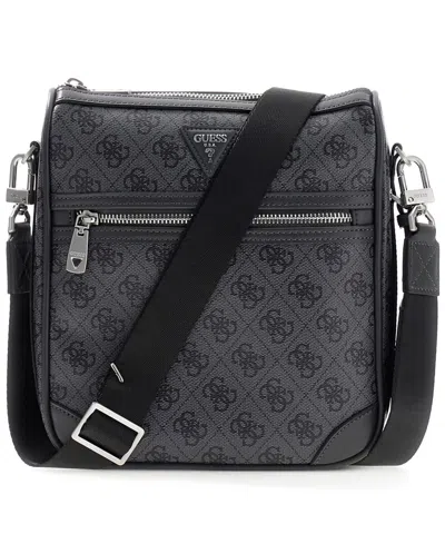 Guess Men's Milano Monogram Pattern Crossbody Bag In Gray