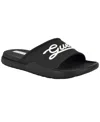 Guess Men's Molar Branded Elevated Pool Slides In Black