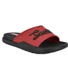Guess Men's Molar Branded Elevated Pool Slides In Red,black