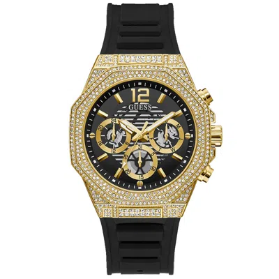 Guess Men's Momentum Black Gold Tone Multi-function Black Dial Watch