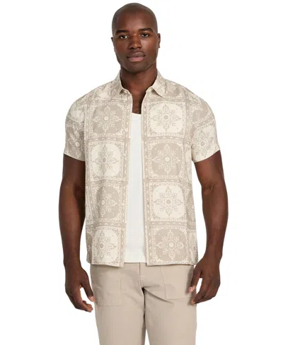 Guess Men's Mosley Tile Print Shirt In Brown