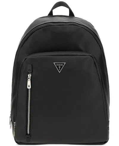 Guess Men's Multi-compartment Logo Zip Bag In Black