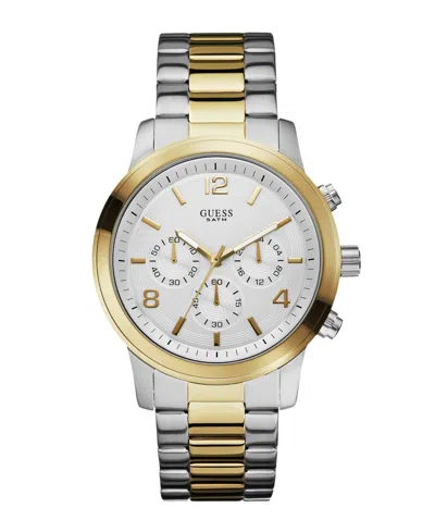 Guess Men's Multi-function 2-tone Stainless Steel Watch 44 Mm In Gold