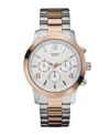 Guess Men's Multi-function 2-tone Stainless Steel Watch 44 Mm In Rose Gold