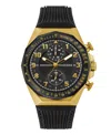 Guess Men's Multi-function Black Silicone Strap Watch, 46mm In Black