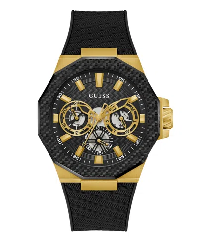 Guess Men's Multi-function Black Silicone Watch, 45mm