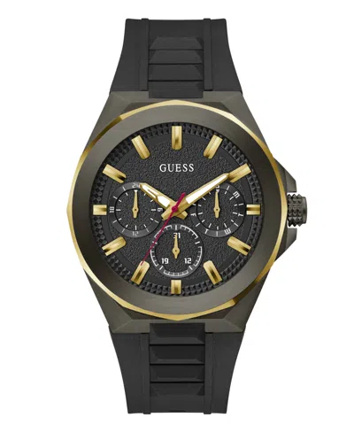 Guess Men's Multi-function Black Silicone Watch 46mm