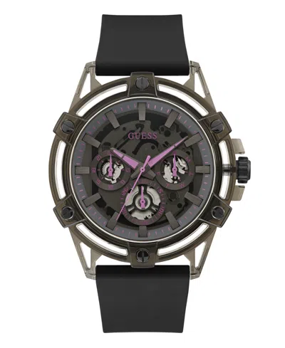 Guess Men's Multi-function Black Silicone Watch 48mm