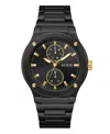Guess Men's Multi-function Black Stainless Steel Watch 45mm In Black