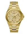 Guess Men's Multi-function Gold Steel Watch 46mm In Gold