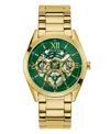 Guess Men's Multi-function Gold-tone Stainless Steel Watch 42mm In Gold Tone