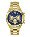 Guess Men's Multi-function Gold Tone Steel Watch, 44mm In Gold Tone