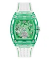 Guess Men's Multi-function Green Silicone Strap Watch, 42mm