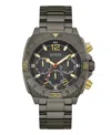 Guess Men's Multi-function Gunmetal Stainless Steel Watch 44mm In Gunmetal