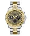 Guess Men's Multi-function Two-tone Stainless-steel Watch 48mm In Two Tone