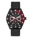 Guess Men's Multifunction Black Silicone Watch, 44mm In Black