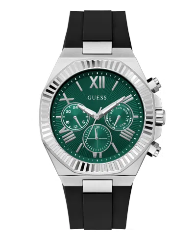 Guess Men's Multi-function Black Silicone Watch, 44mm