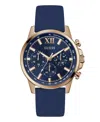 Guess Men's Multifunction Blue Silicone Watch, 44mm In Blue