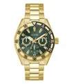 Guess Men's Multifunction Gold Tone Stainless Steel Watch, 44mm