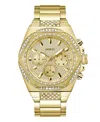Guess Men's Multifunction Gold Tone Stainless Steel Watch, 47mm