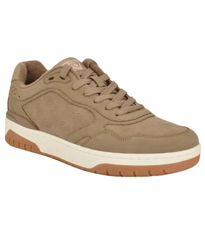 Guess Men's Nanon Branded Low Top Fashion Sneakers In Taupe