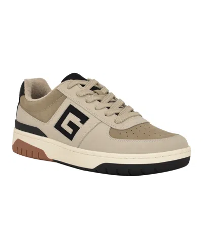 Guess Men's Nastele Branded Lace Up Casual Sneakers In Gold