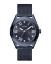 Guess Men's Noble Black Dial Watch In Blue