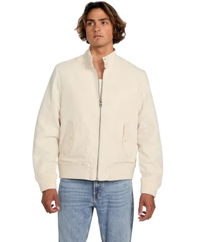 Guess Men's Nolan Linen Harrington Jacket In Sand