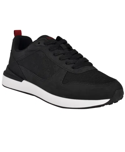Guess Men's Olivos Branded Fashion Jogger Sneakers In Black Logo Multi