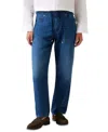 Guess Men's Owen Drawcord Denim Joggers In Blue