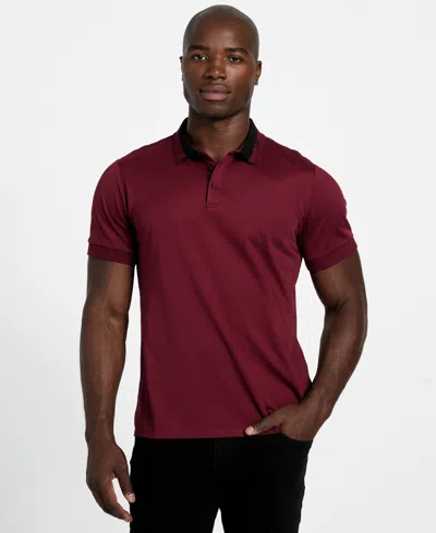 Guess Men's Paul Short-sleeve Polo Shirt In Burgundy