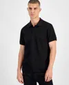 Guess Men's Peony Relaxed Fit Short Sleeve Quatro G Polo Sweater In Jet Black A996
