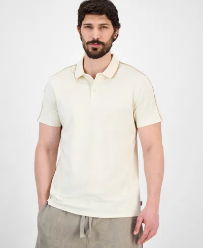 Guess Men's Quattro Crest Short Sleeve Polo Shirt In Resort Sand
