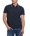 Guess Men's Quattro Crest Short Sleeve Polo Shirt In Silk Blue