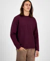 Guess Men's Quattro G Logo Crewneck Sweater In Burgundy