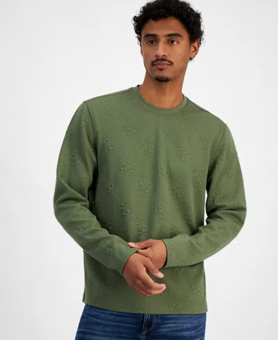 Guess Men's Quattro Logo Knit Sweatshirt In Safari Green