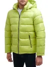 Guess Men's Quilted Zip Up Puffer Jacket In Limeade