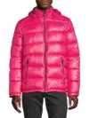 Guess Men's Quilted Zip Up Puffer Jacket In Punch