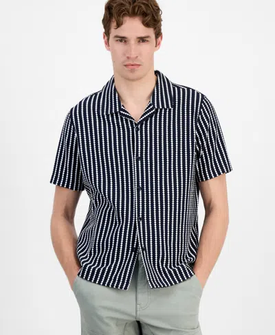 Guess Men's Rafa Jacquard Knit Short-sleeve Shirt In Multi