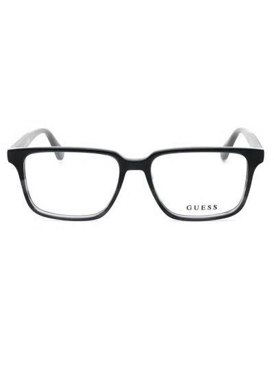 Guess Men's Rectangular Eyeglasses Gu547 In Black