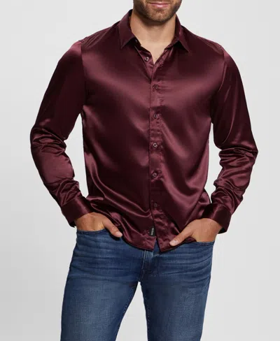 Guess Men's Regal Long Sleeve Shirt In Red