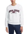 Guess Men's Regular-fit Embroidered Logo Sweatshirt In White