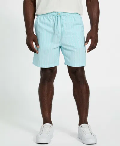 Guess Men's Regular-fit Fletcher Linen Drawstring Shorts In Blue