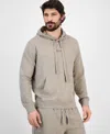 Guess Men's Regular-fit Textured Botanical Jacquard Hoodie In Gray