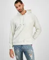 Guess Men's Relaxed-fit Embossed Peony Logo Hoodie In Salt White