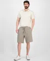 Guess Men's Relaxed-fit Textured Botanical Jacquard 10" Shorts In Traditional Khaki Primitive Jacquard