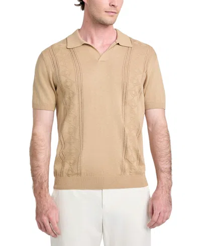 Guess Men's Relaxed-fit Bryant Pointelle Shirt In Neutral